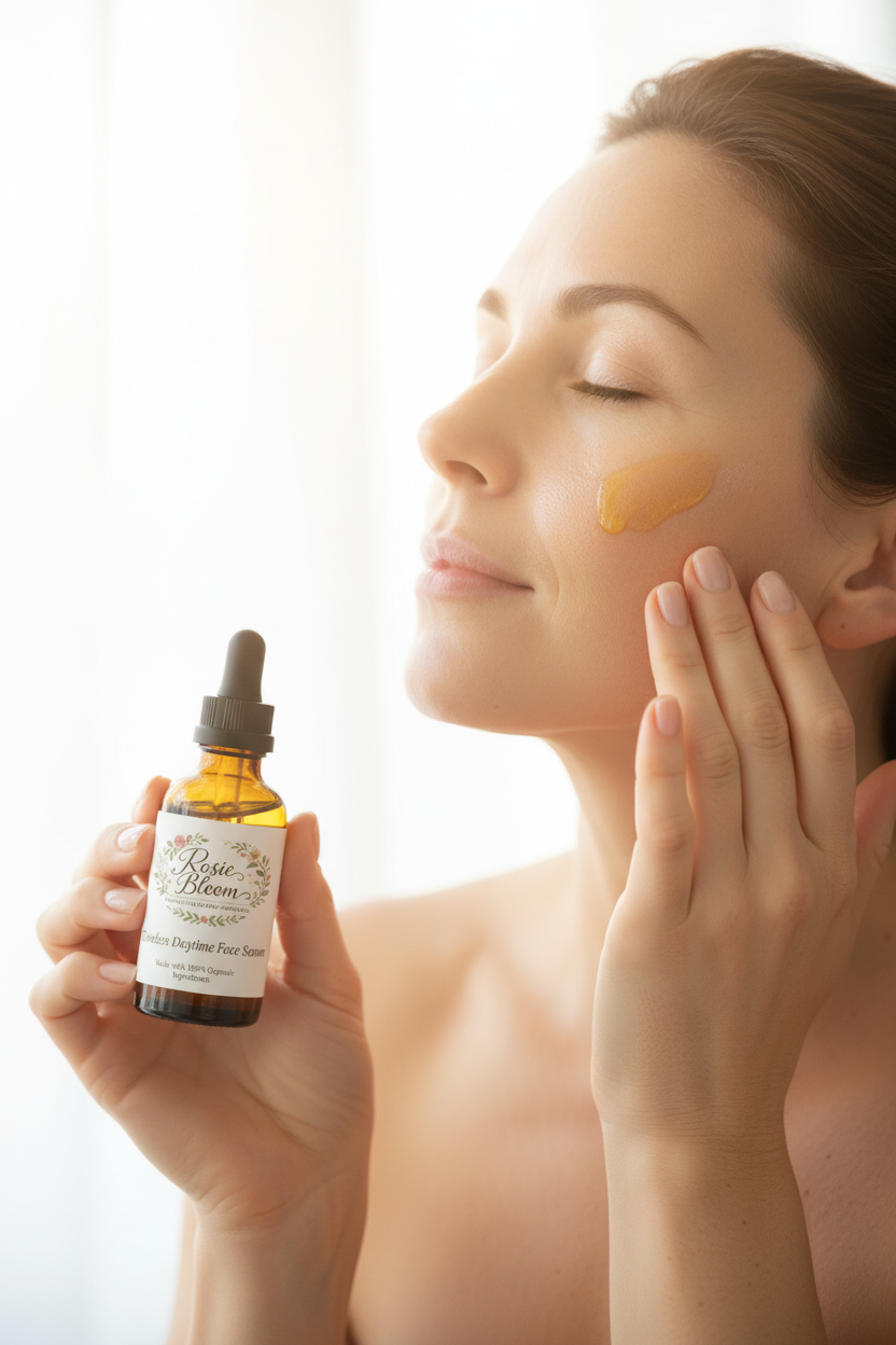 Woman Applying Serum - Dewy Glow