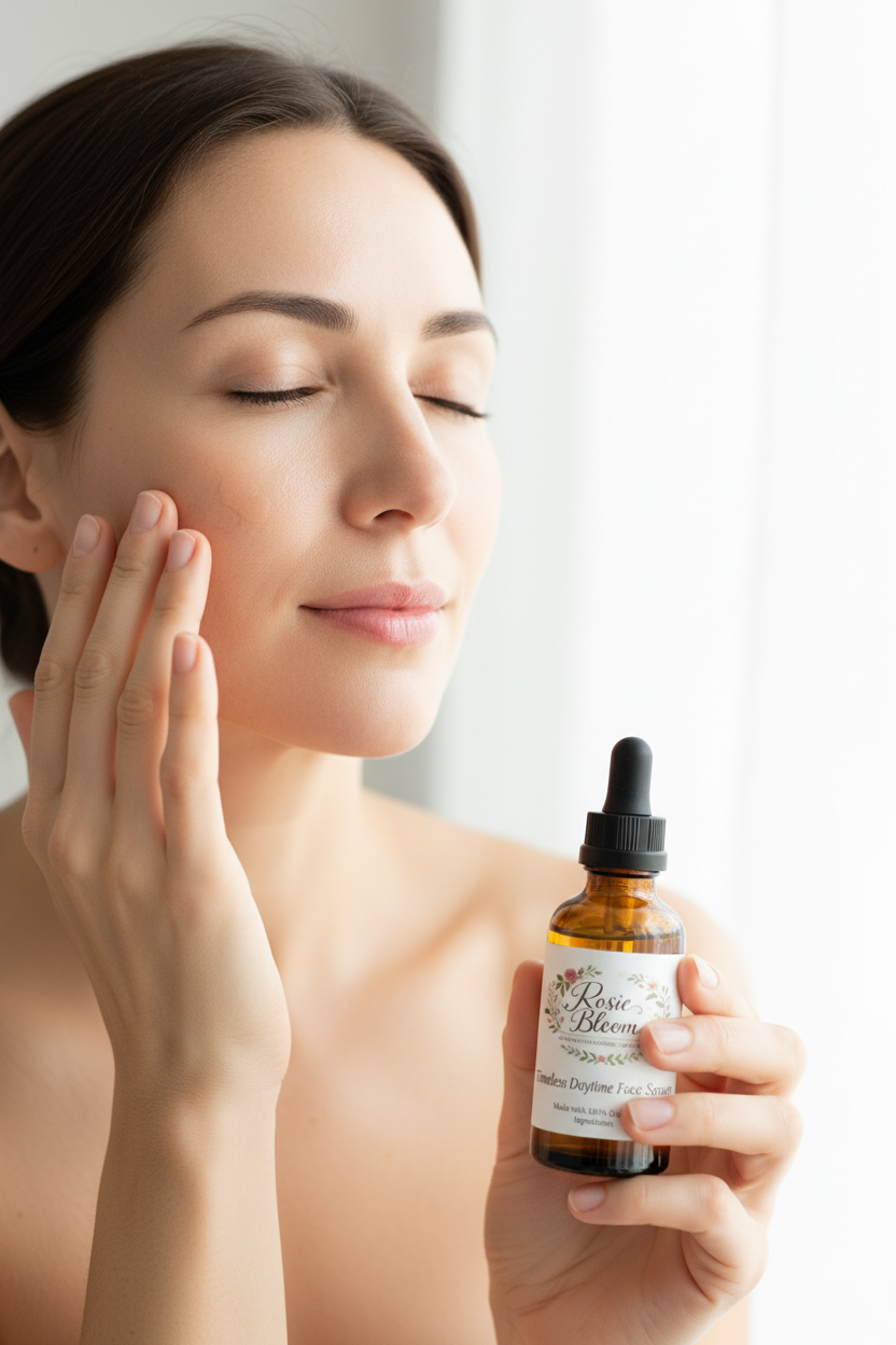 Woman Applying Serum - Natural Glow