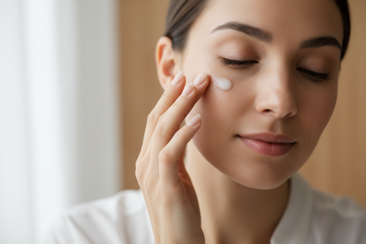 Woman applying Timeless Eye Balm
